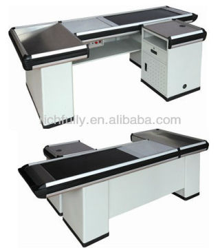 RFY-SC11: Supermarket Cashier Checkout Counter with conveyor Belt for sale