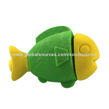 3D Fish Animal-shaped Eraser, China/Kids/Various Shapes/Attractive/Stationery
