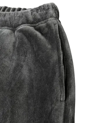 100%cotton black velvet corduroy casual pants