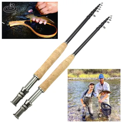Portable Carbon Fiber Fly Fishing Rod - Ultralight Weight, Telescopic Design for Lake and River Fishing