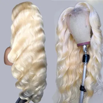 Raw Virgin Cuticle Aligned Brazilian Frontal  Human Hair 613 Blonde 30 Inch Raw Virgin Deep Wave 613 Blonde Hd Lace Front Wig