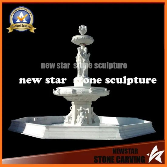 White Stone Carving Water Feature Fountain for Garden Decoration (NS-1150)