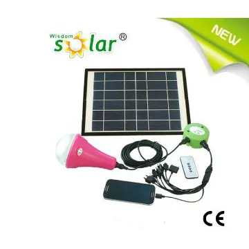 intelligent remote solar lighting kits with 3W led bulb