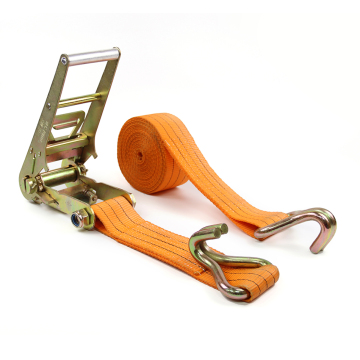 Orange Ratchet Strap with Double J Hooks