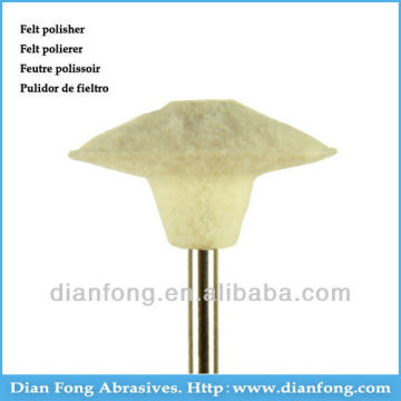 P19 HP Shank Wheel Shaped High Density Dental Laboratory White Felt Wheel