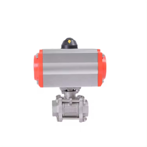 Sanitary Stainless Steel Three Way Pneumatic Ball Valve