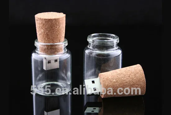 glass bottle usb flash stick 4GB 8GB for promotional gift