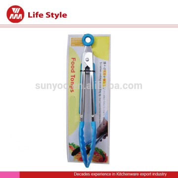 Food tong with stainless steel handle for BBQ using