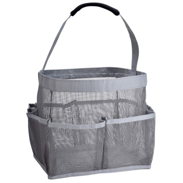 Beg mandi mesh dengan 9 poket - Caddy mandi untuk keperluan tandas bilik mandi