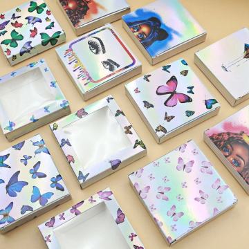 Casella di archiviazione delle ciglia false logo personalizzato con finestra