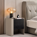 Penyimpanan Pepejal Kayu Kayu Saddle Bedside Table