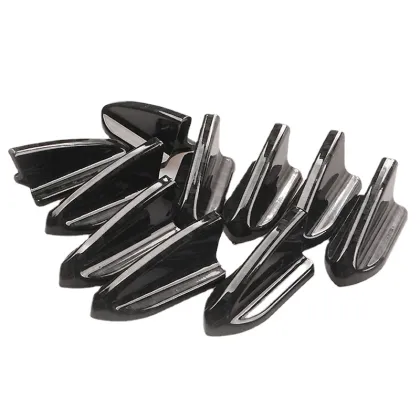 UV-Protected Black Car Style PP Roof Shark Fins Spoiler Wing Kit - 6 Pcs