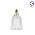 Clear Bell-Shaped Ribbed Glass LED Bulb