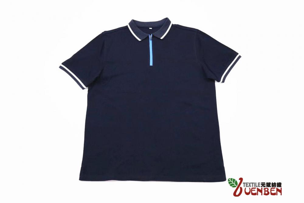 100%Cotton Solid PK With Zipper Polo