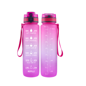 Biodegradable Eco-Friendly Water Bottle with Straw and Time Marker: Stylish and Sustainable Drinkware Solution