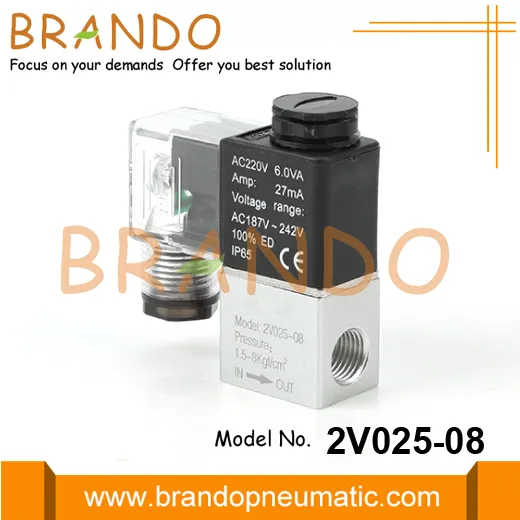 2V025-08 DC24V DC12V Airtac Type Pneumatic Solenoid Valve