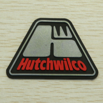 Black PVC Label Patch with Red Printing