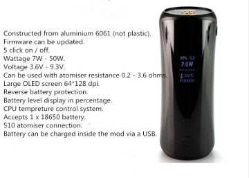Unique Design E-Cigarette Mod 50W T5 Cloupor