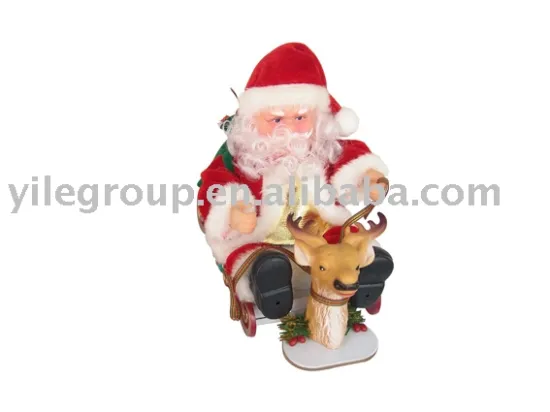 santa claus riding deer