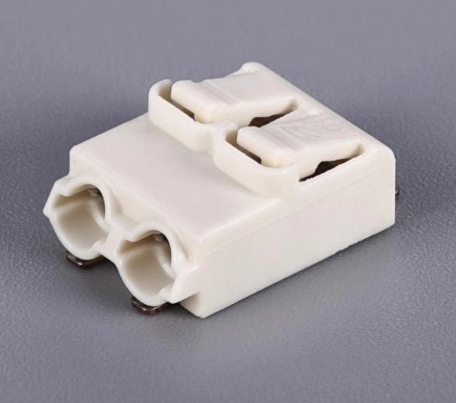 High wattage PCB push wire connector