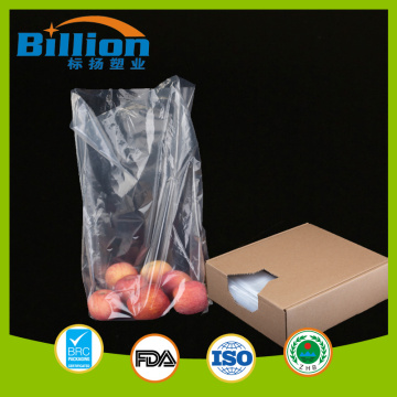 SuperMarket Flat Plastic Bottom Bag with Gusset for Fruit and Vegetable