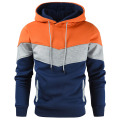 Hoodie de lã de pulôver de bloco de colorido de novidade masculina