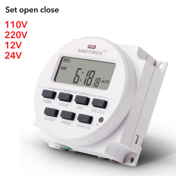 CN101A 12V 24V 110V 240V Digital LCD Power Timer Programmable Time Switch Alarm Clock Light Timer Switch