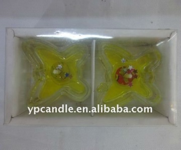 Yellow buterfly jelly candles for decoration