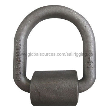 D ring with supporting point, forged, made of carbon steel, galvanized surface