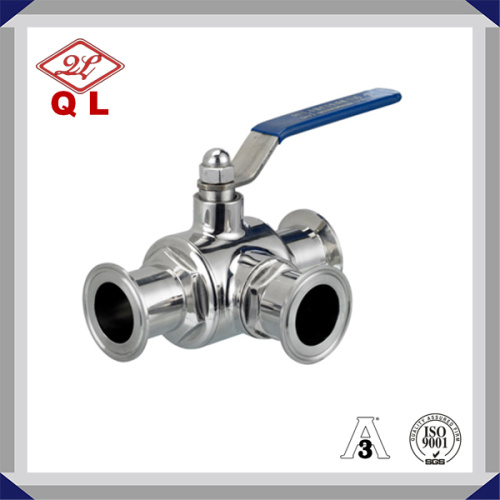 Sanitary Three Way Clamped Ball Valve