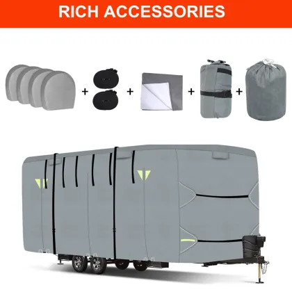 Newly Designed Oxford Cloth RV Cover - Waterproof & UV Protection for Travel Trailers & RVs