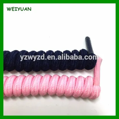 whloesale price solid color coiler shoelaces elastic spring elastic shoelaces