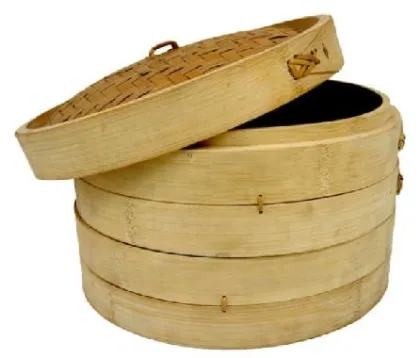 Bamboo round Chinese dessert steamer basket dessert