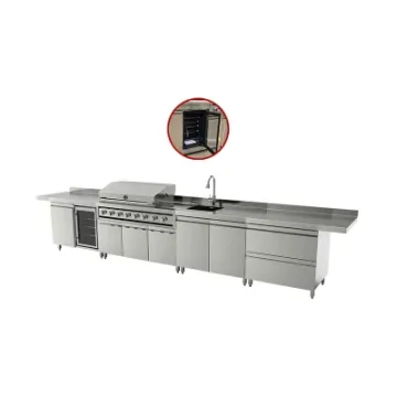 on Sale 2022 Outdoor Kitchen Island Smokeless 8 Burners Gas BBQ Stainless Steel Grill