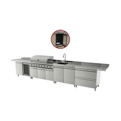on Sale 2022 Outdoor Kitchen Island Smokeless 8 Burners Gas BBQ Stainless Steel Grill