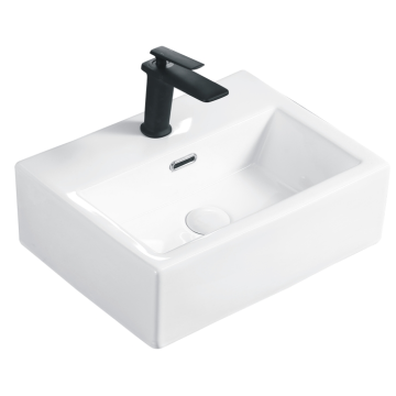 Basin Cuci Seramik Putih Rectangular Countertop