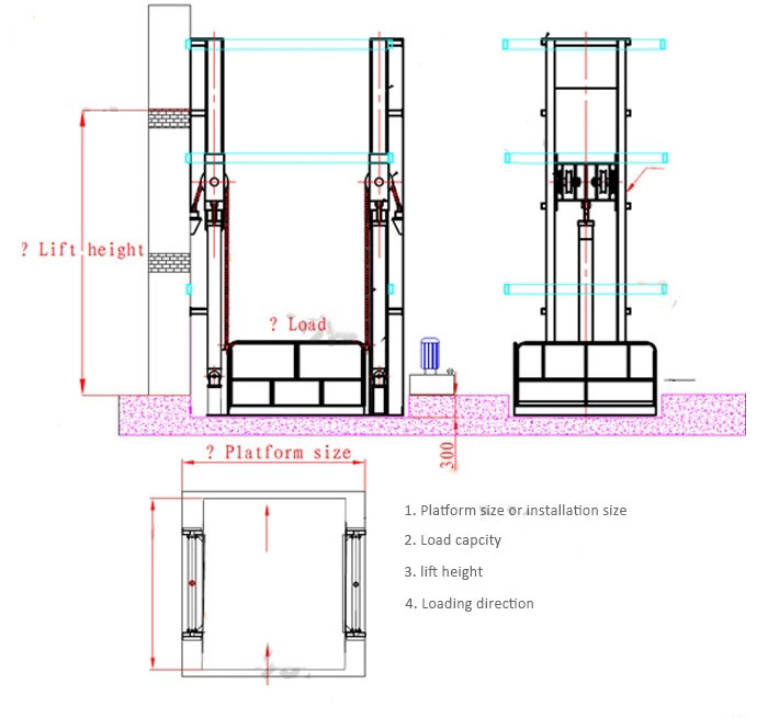 hydraulic warehouse cargo lift