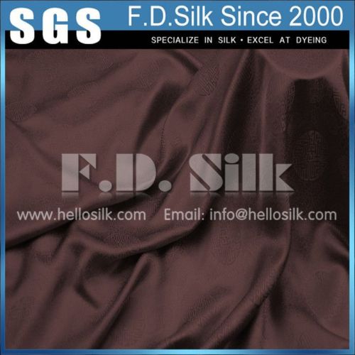 16MM Silk Jacquard Fabric Width 45" Brown No.41 Color
