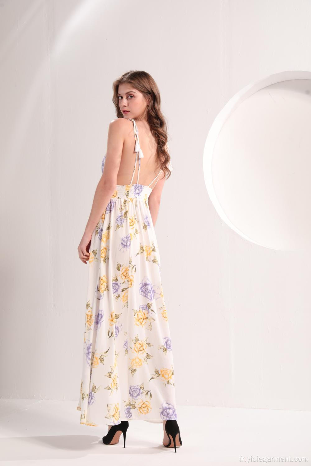 Robe maxi d&#39;été à imprimé floral pour femmes