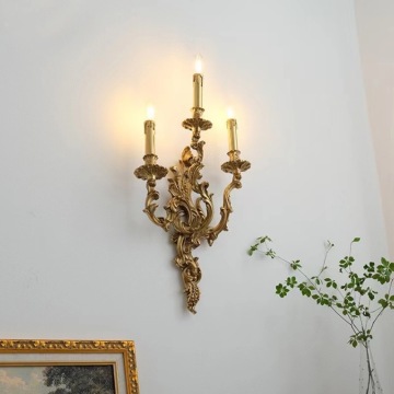 French Style Brass Wall Lamp LED Light for Living Room and Office - BW0014
