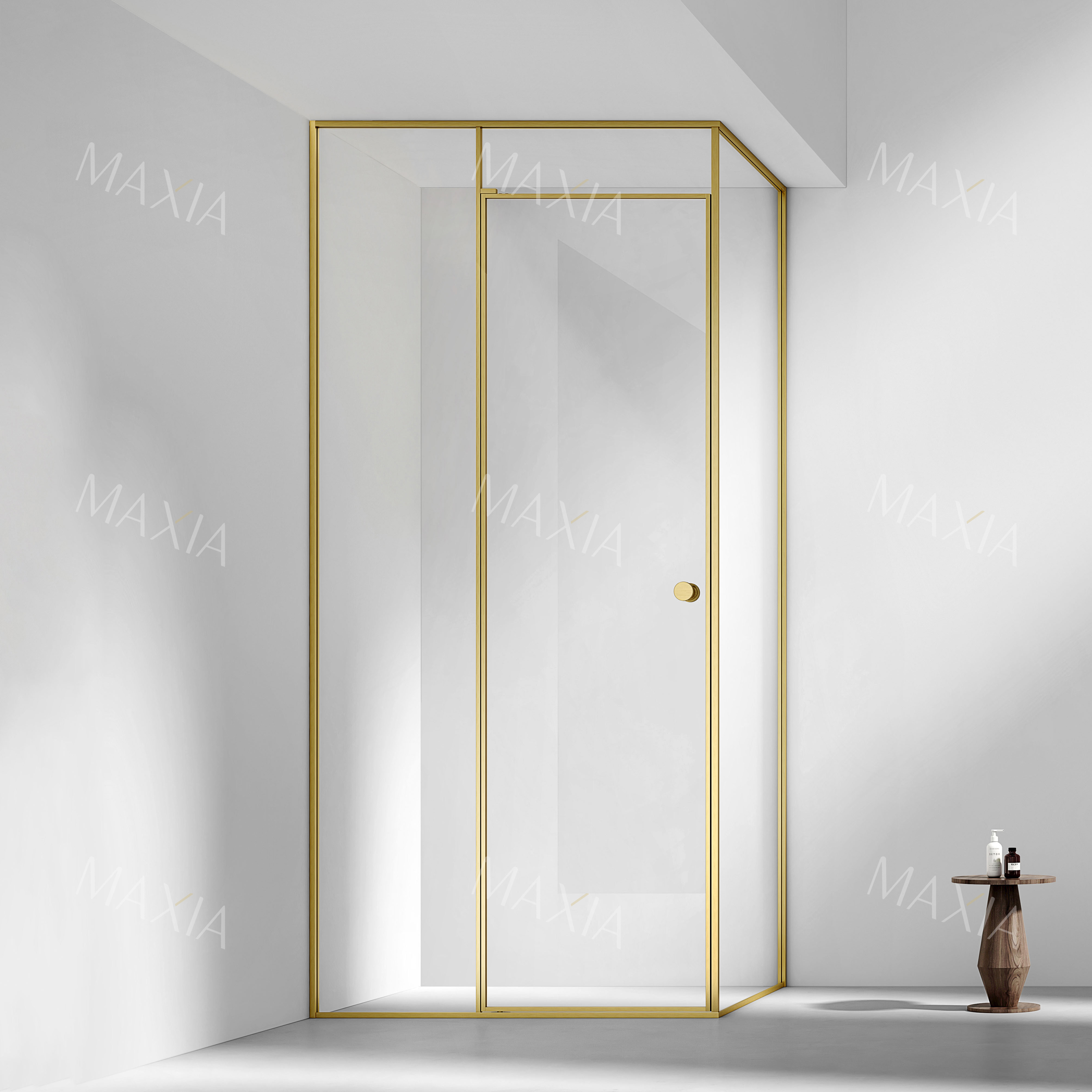 Поворотная дверь с конструкцией смещения высоты стекла