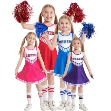 Kids Girls Cheerleading Uniform Suit