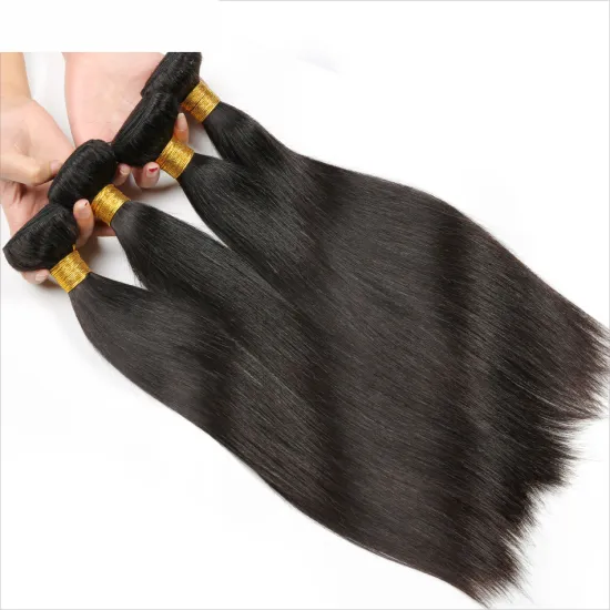 Unprocessed Virgin Human  Hair  Brazilian Hair Natural Color Silky Straight Hair Extension For Women
