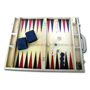 Backgammon Set, Made of Wood, Sized 38 x 23.5 x 5.0cm, Gift Box PackagingNew