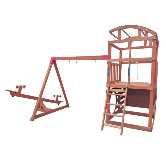Latest Hot Selling Outdoor Climbing Ladders and Swings for Children's Wooden Playgrounds