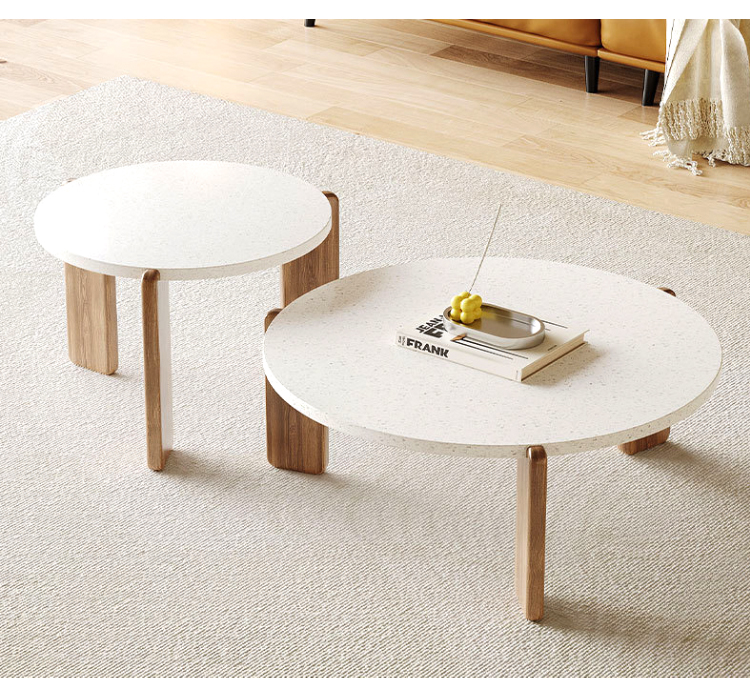 Irregular Shape Home Terrazzo Top Round Coffee Table