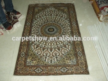 3*5 ft stock color Hand Knotted Double Knots Carpet silk rugs