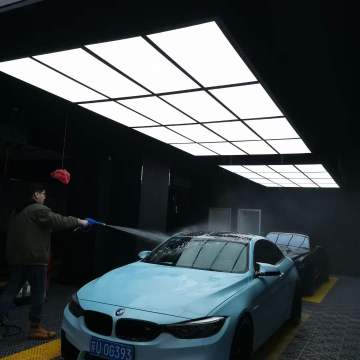 RGB 패널 나이트 터치 그레이 카펫 타일 및 LED 패널이있는 육각형 벽 라이트