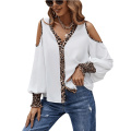 Women's Leopard V Neck Shirt Tops