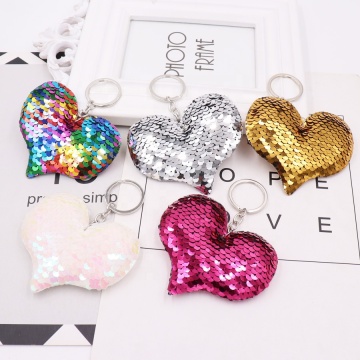 Glitter Heart Shape Key Chains for Kids' Backpacks and Parties
